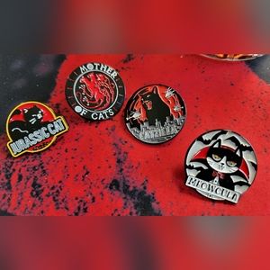 Collection of Movie Title Cat pins